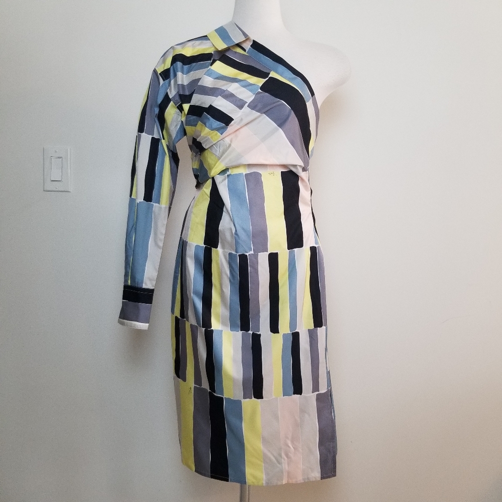 Emilio Pucci 1 shoulder silk wrap dress 6